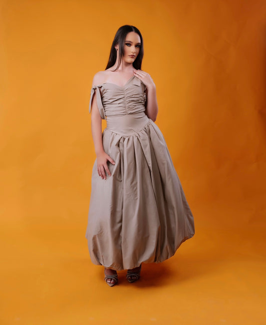 Shani Maxi Bubble-Dress (Khaki)