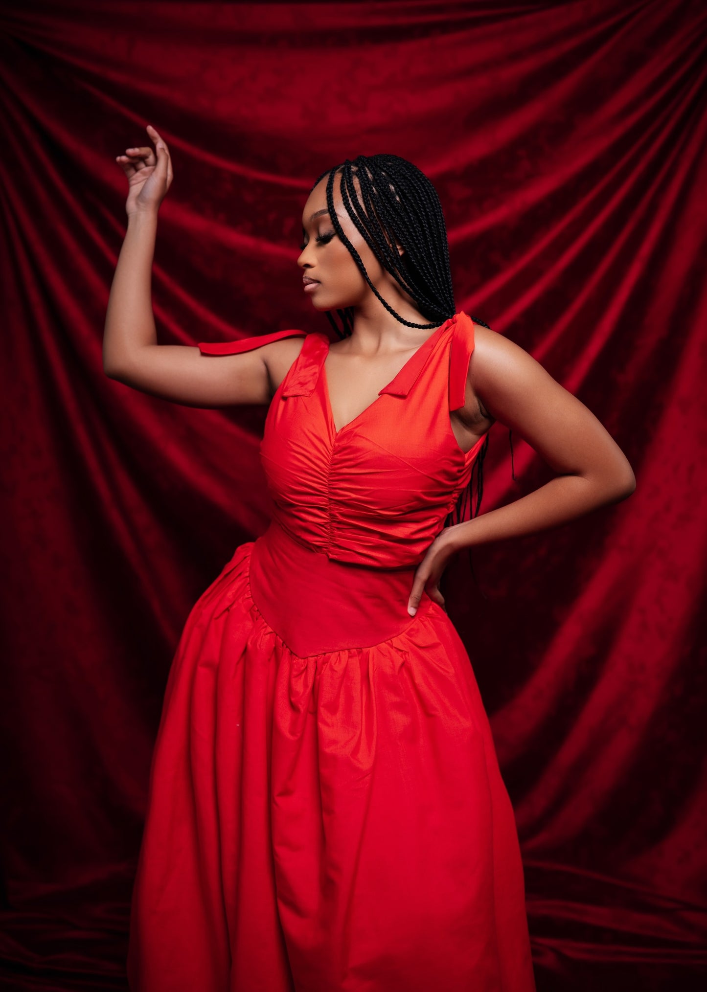 Shani Maxi Bubble Dress (Red)