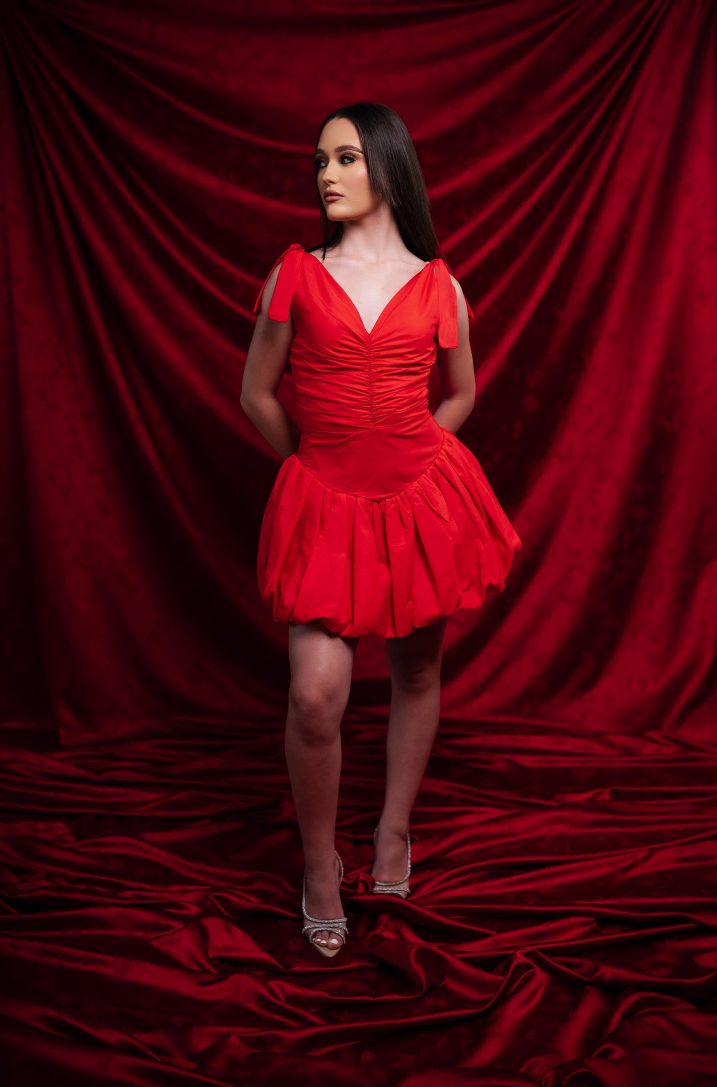 Shani Mini Bubble Dress (Red)