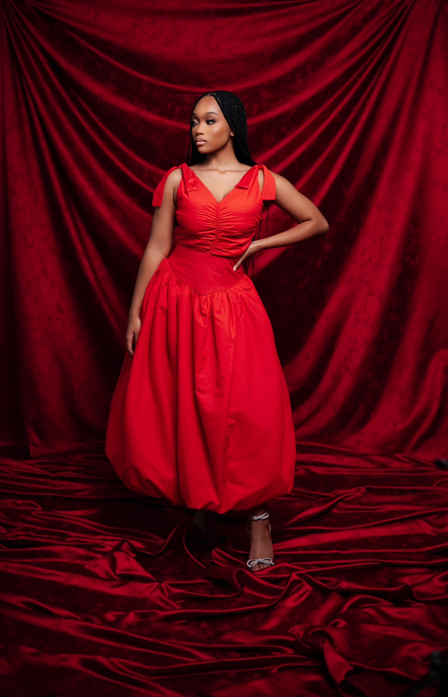Shani Maxi Bubble Dress (Red)